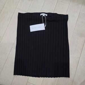 Cotton Citizen Capri Mini Skirt Jet Black Ribbed Knit W5369165 Womens Size S NEW